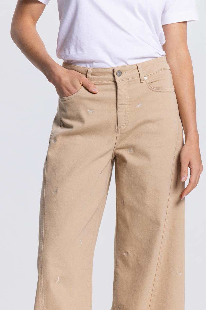 ISABEAU WIDE LEG JEANS IN ZAND