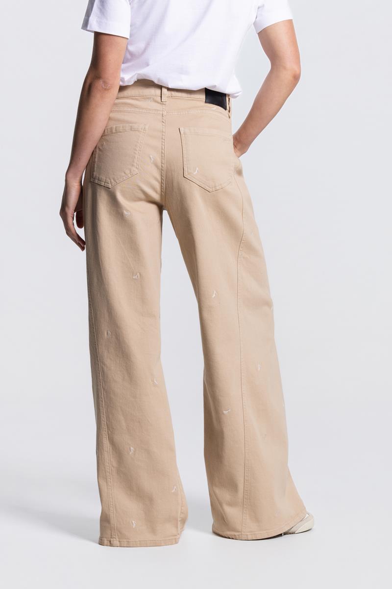 ISABEAU WIDE LEG JEANS IN ZAND