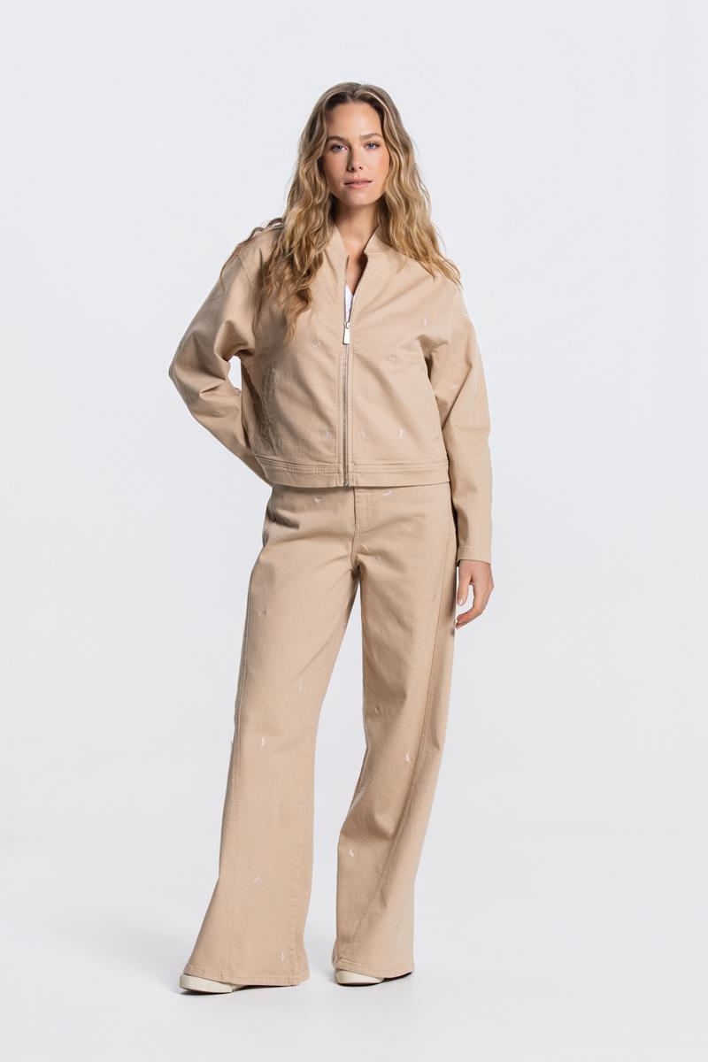 ISABEAU WIDE LEG JEANS IN ZAND