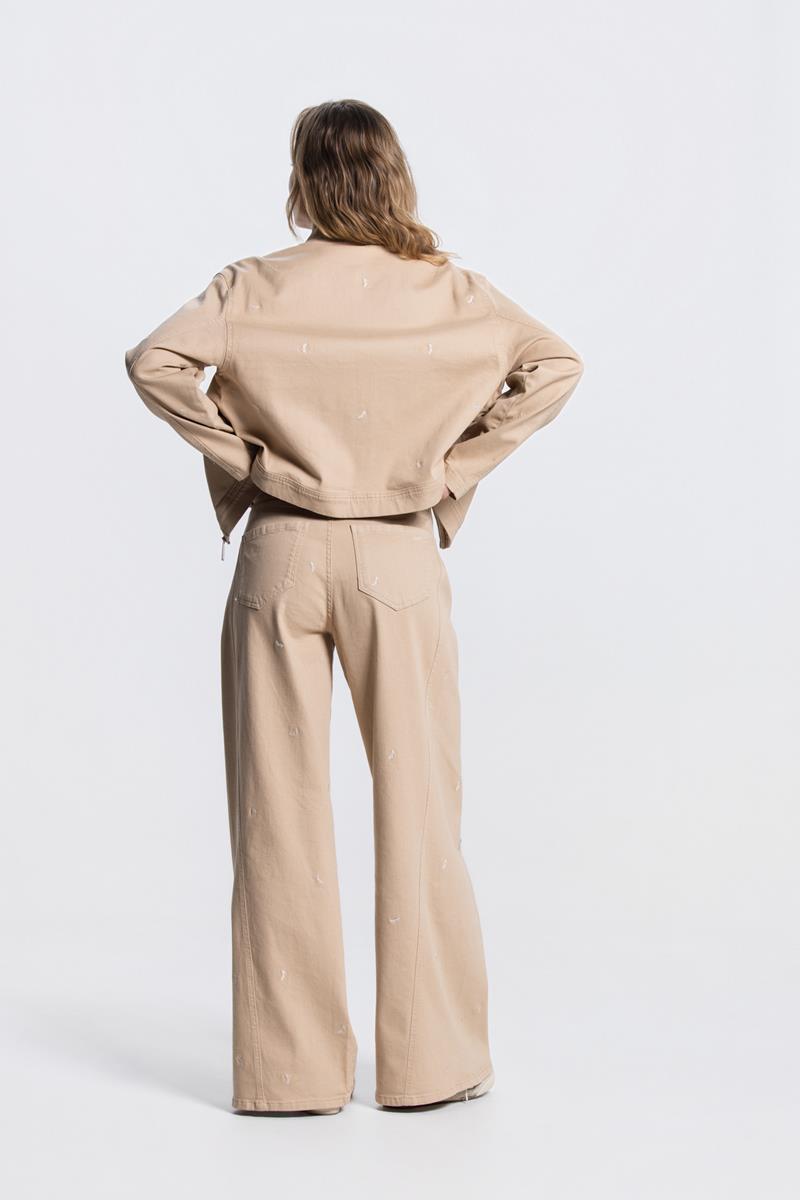 ISABEAU WIDE LEG JEANS IN ZAND