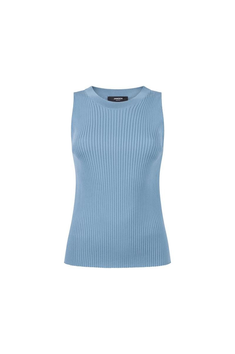 MOISE MOUWLOZE RIB TOP IN AQUAMARIJN