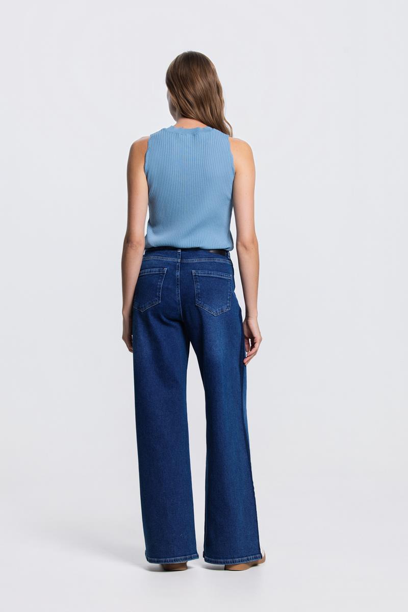 MOISE MOUWLOZE RIB TOP IN AQUAMARIJN