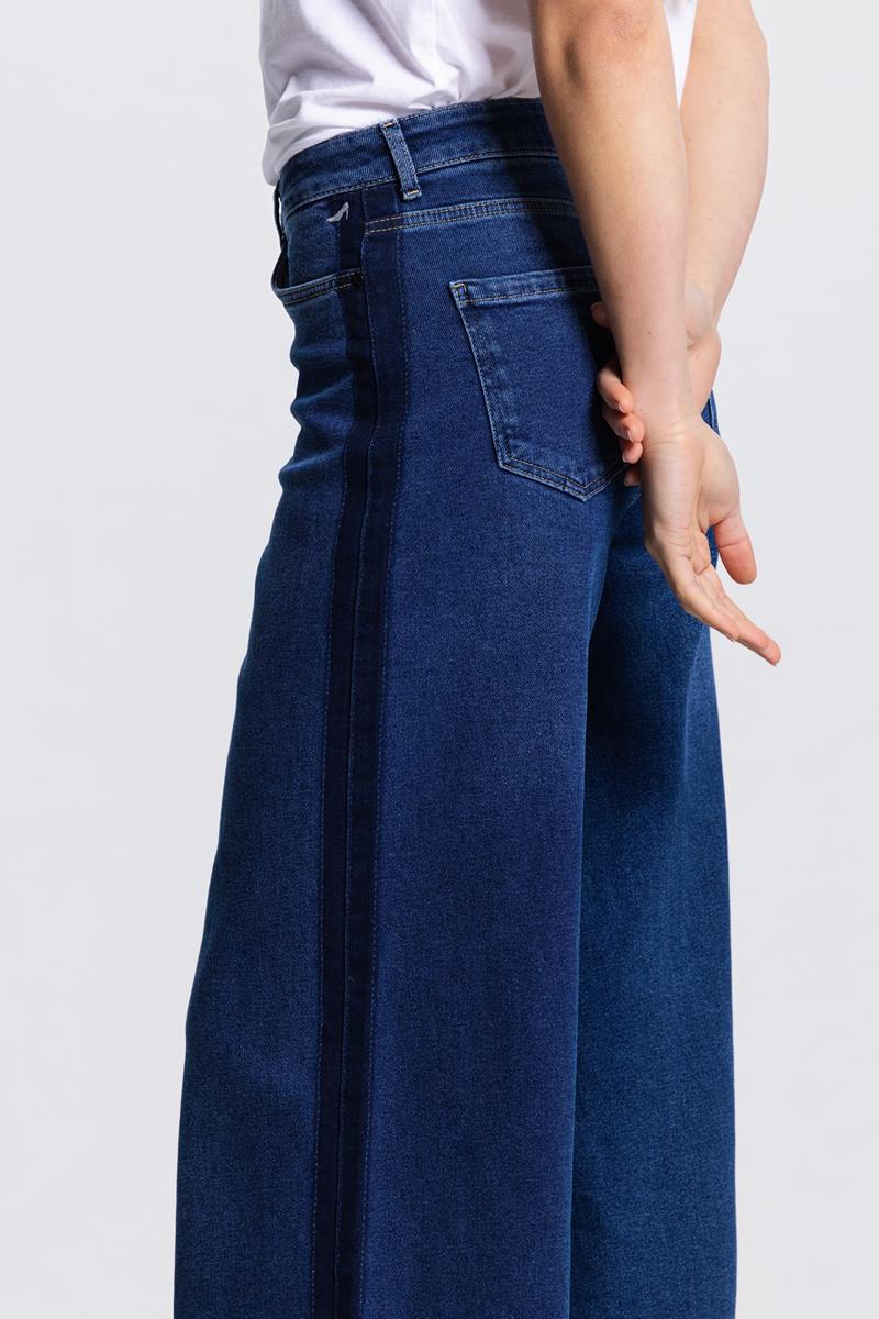 MEADOW WIDE LEG JEANS IN DONKERBLAUW
