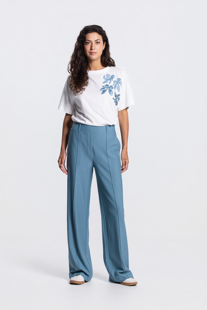 ALEID WIDE LEG PANTALON IN AQUAMARIJN