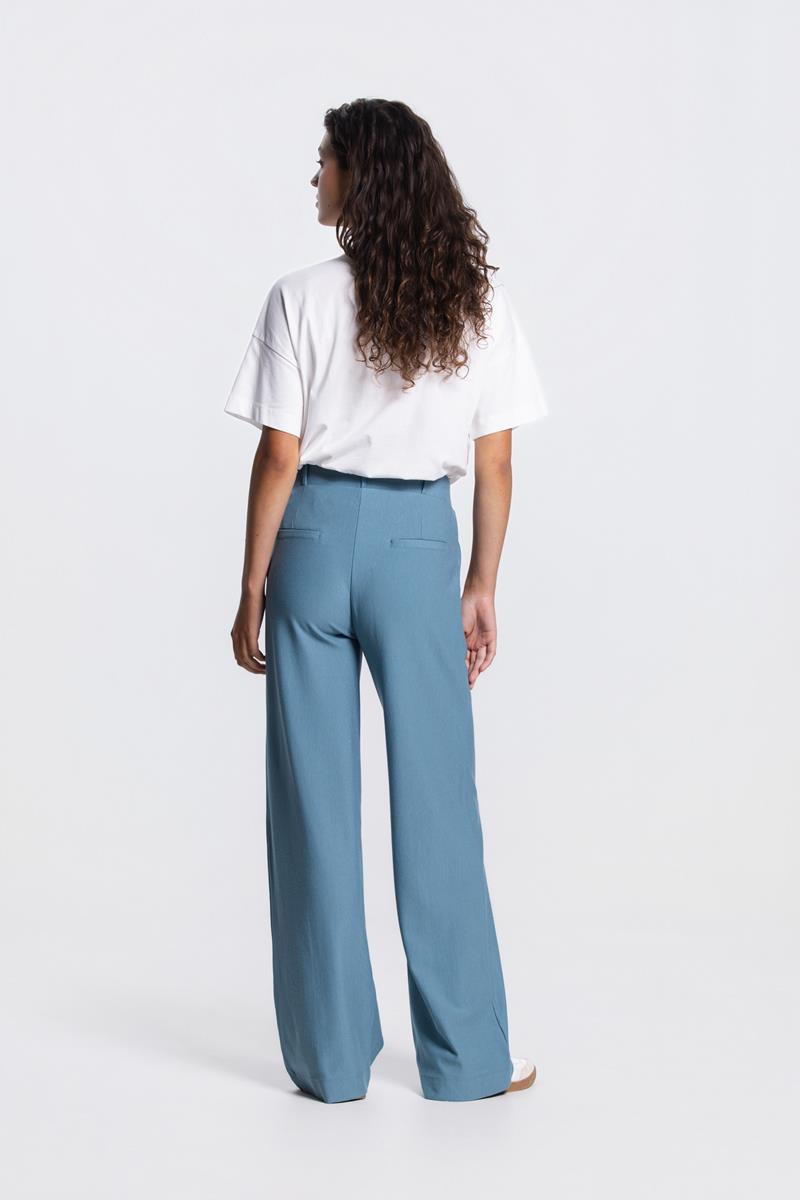 ALEID WIDE LEG PANTALON IN AQUAMARIJN