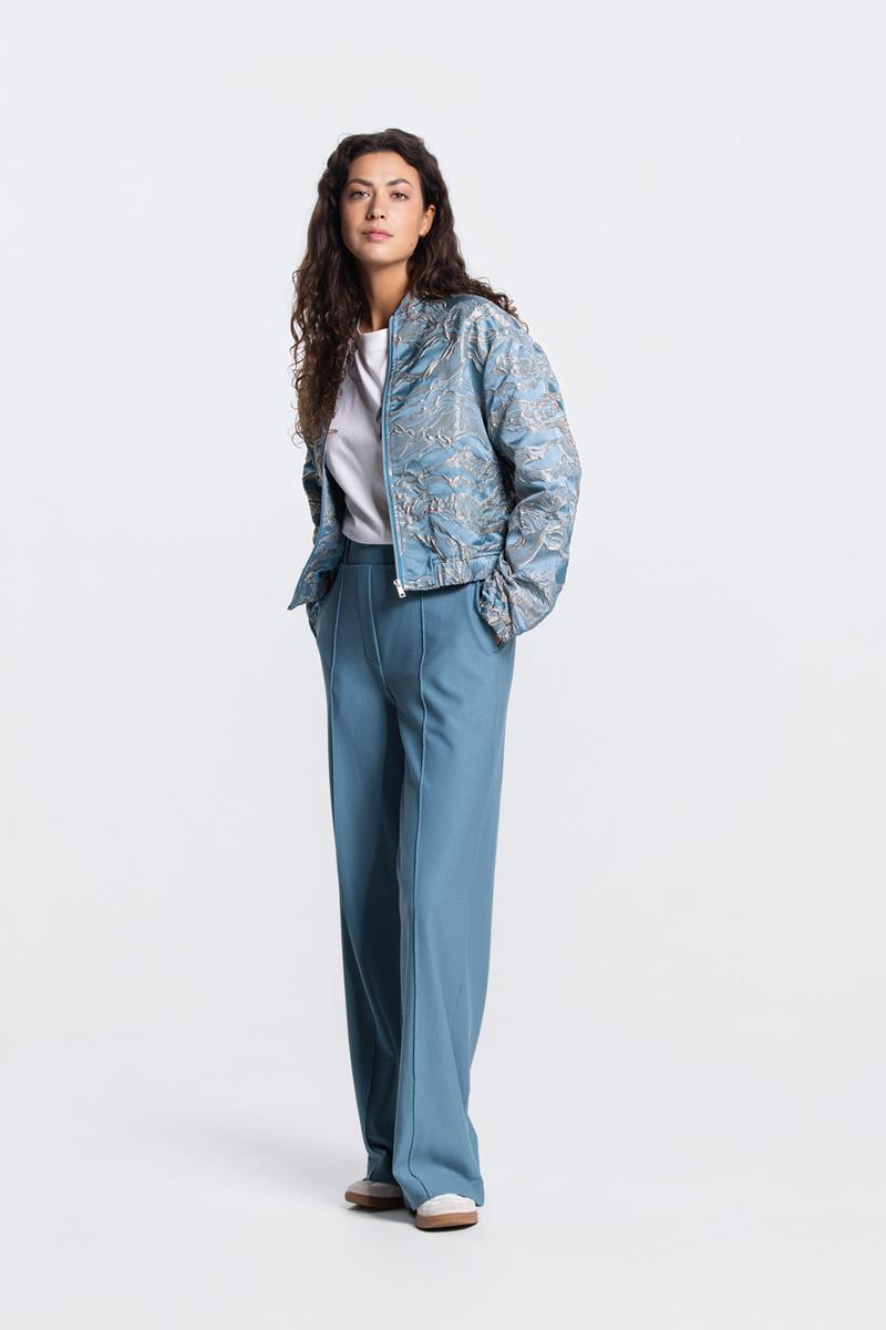 ALEID WIDE LEG PANTALON IN AQUAMARIJN