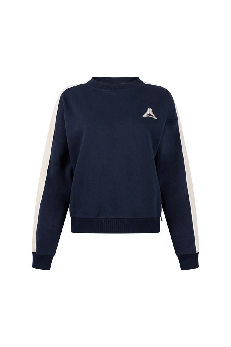 MARITH SWEATER MET LOGO IN DONKERBLAUW