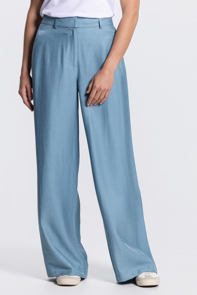 DARA GLANZENDE PANTALON IN AQUAMARIJN