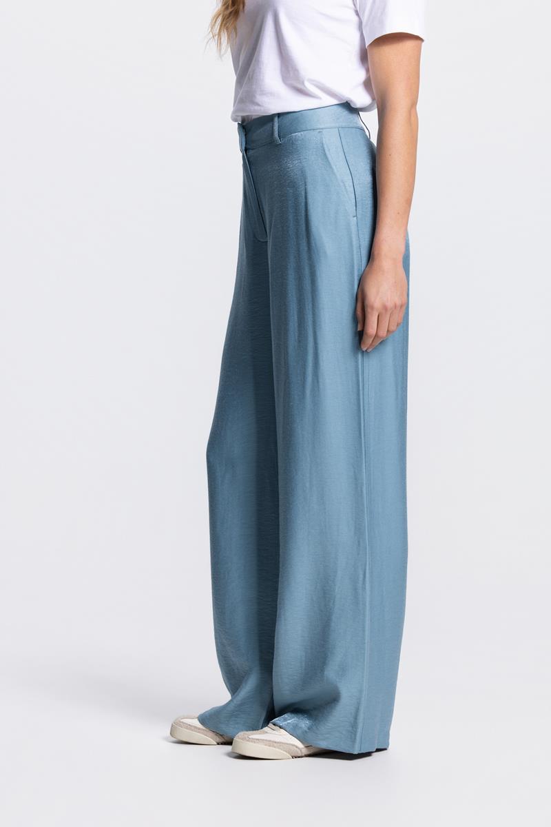 DARA GLANZENDE PANTALON IN AQUAMARIJN