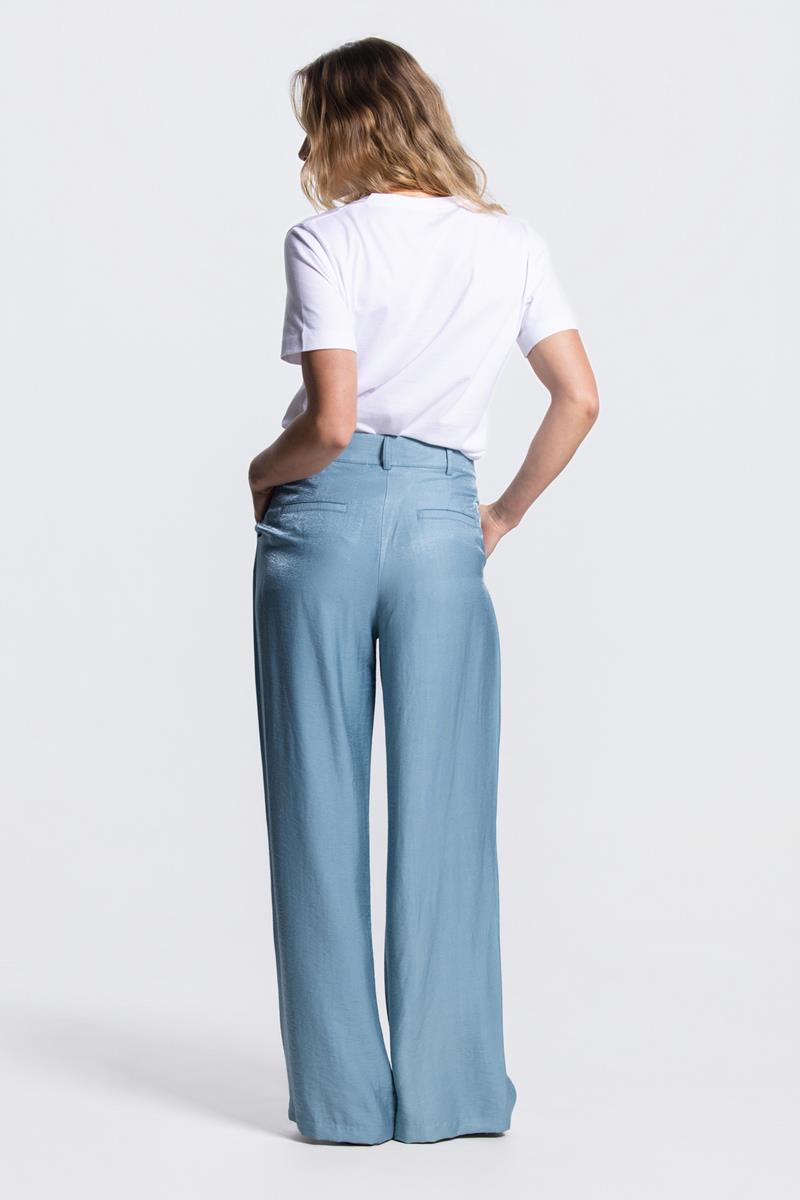 DARA GLANZENDE PANTALON IN AQUAMARIJN