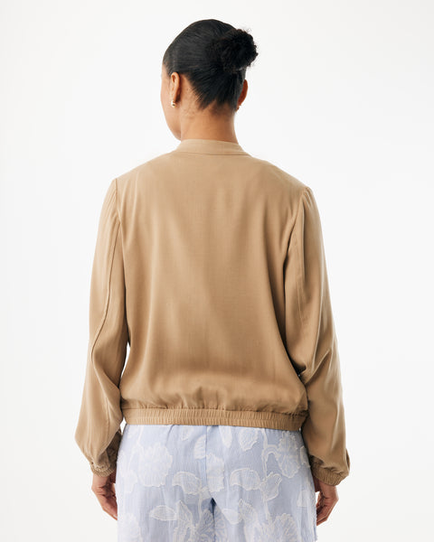 Dull satin bomberjacket tan
