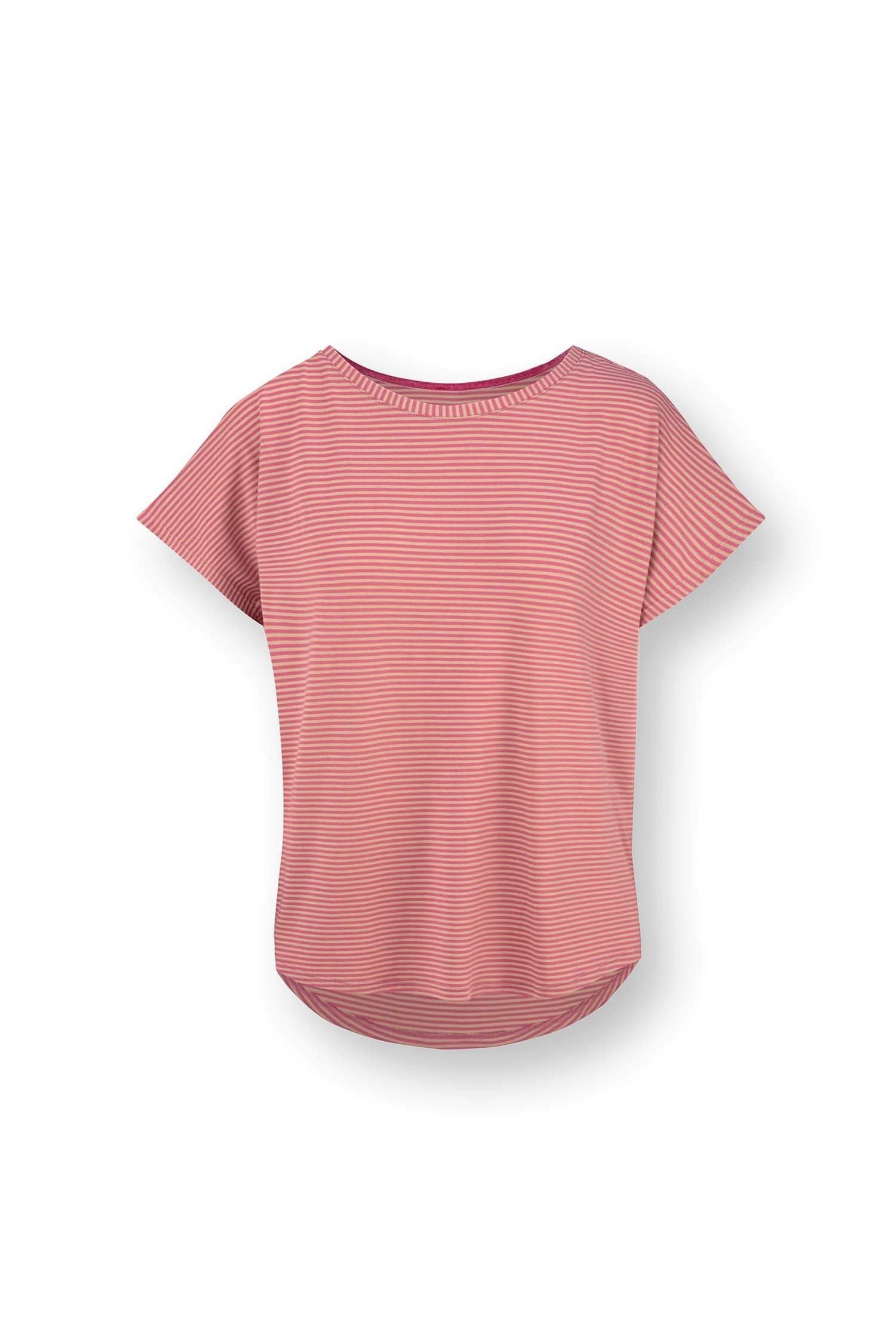 Tatum Top Korte Mouw Little Sumo Stripe Roze