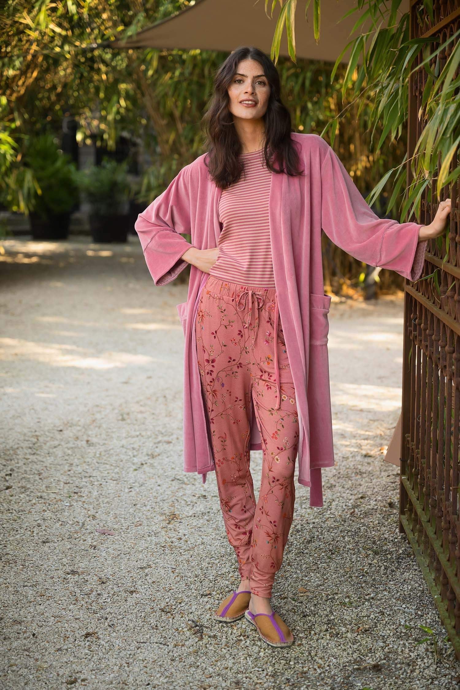 Tatum Top Korte Mouw Little Sumo Stripe Roze