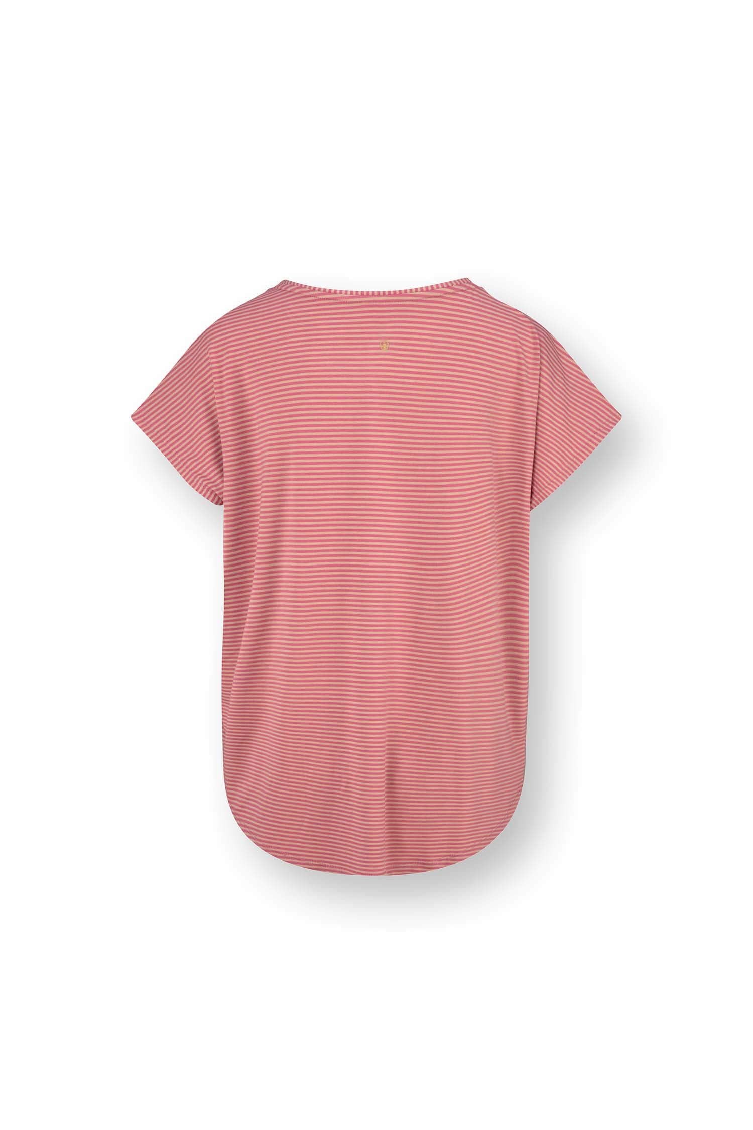 Tatum Top Korte Mouw Little Sumo Stripe Roze