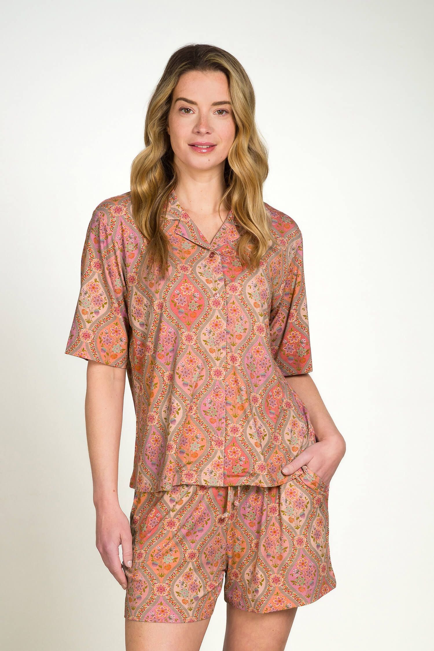 Flora Top Korte Mouw Ornamento