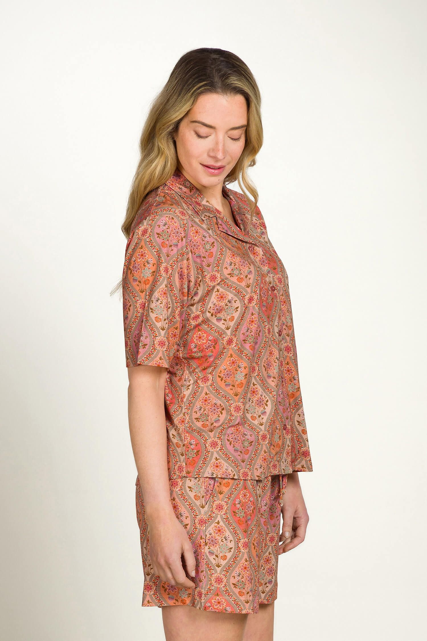 Flora Top Korte Mouw Ornamento