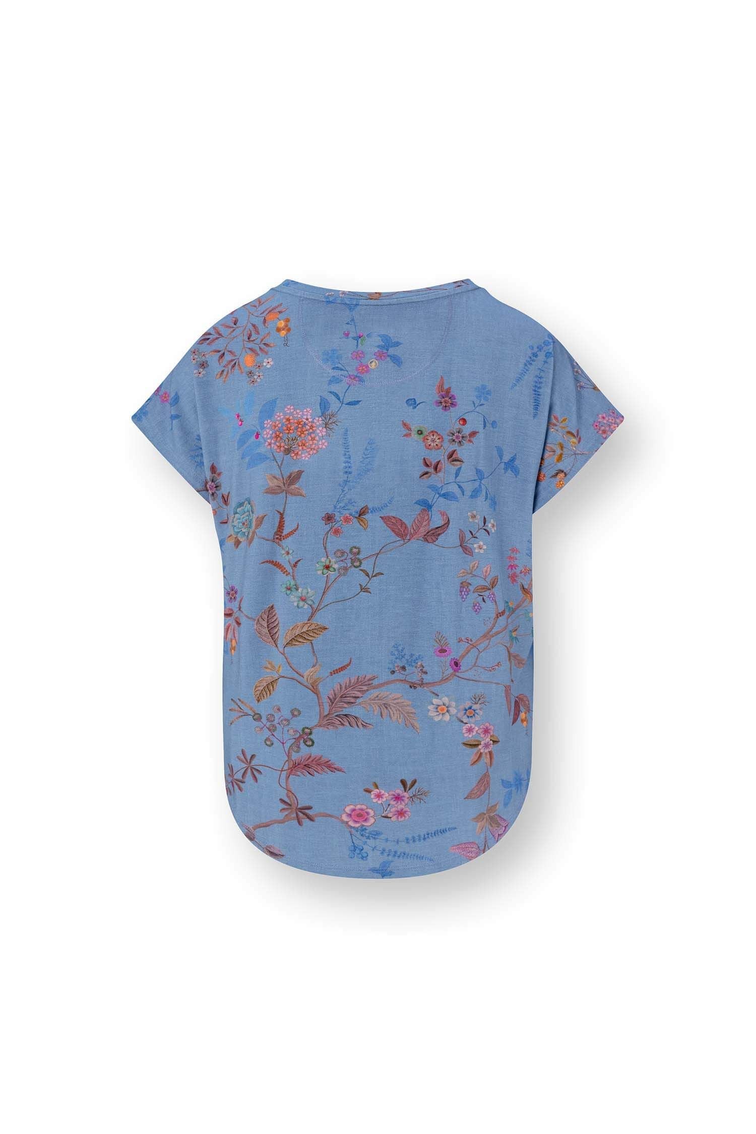 Tatum Top Korte Mouw Bodhi Flower Blauw