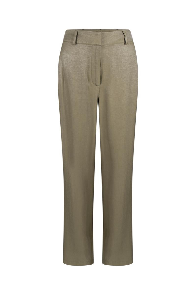 DARA GLANZENDE PANTALON IN LEGERGROEN