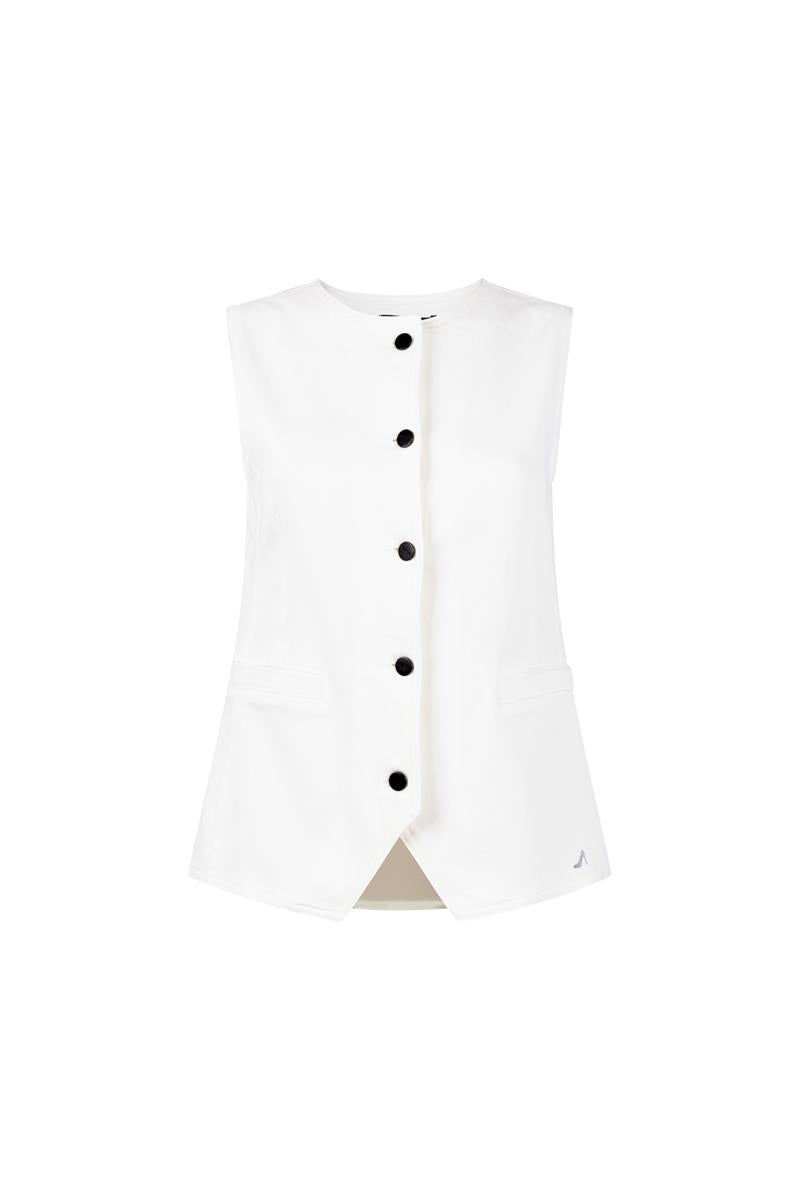 MADOU DENIM GILET IN OFF WHITE