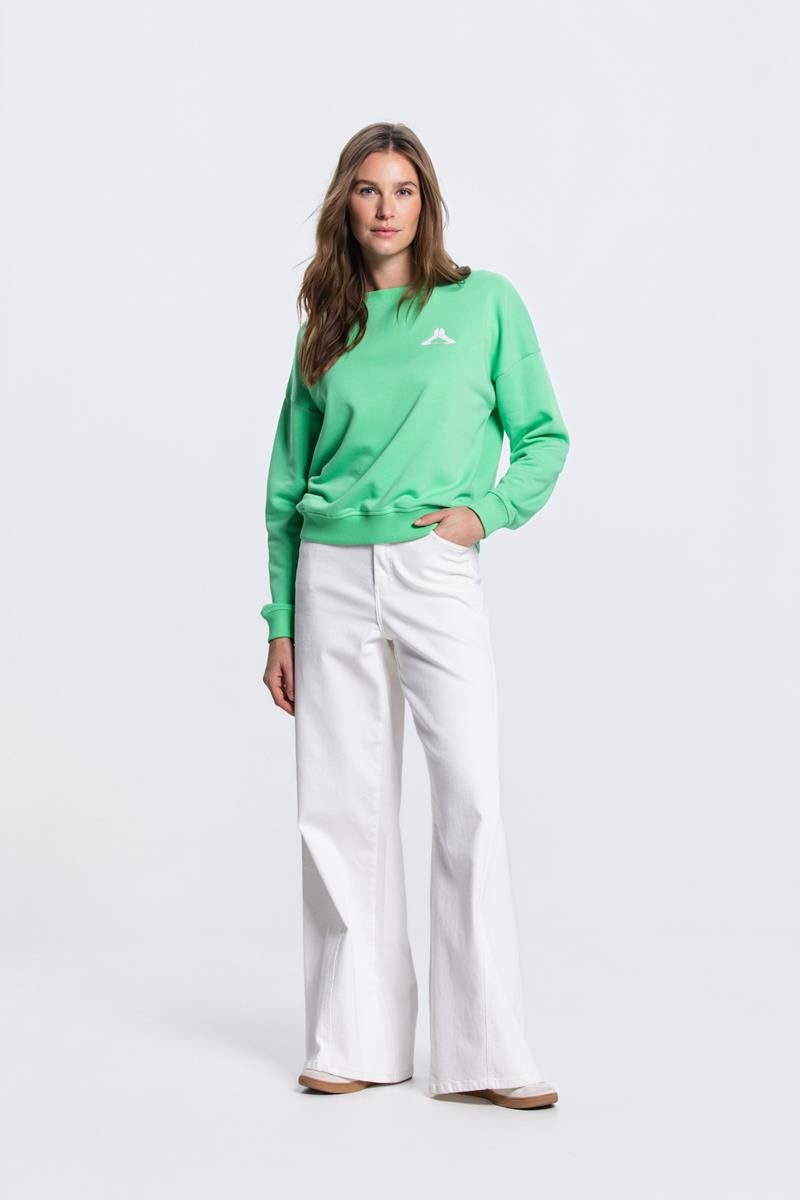 MURIEL LOGO SWEATER IN GROEN