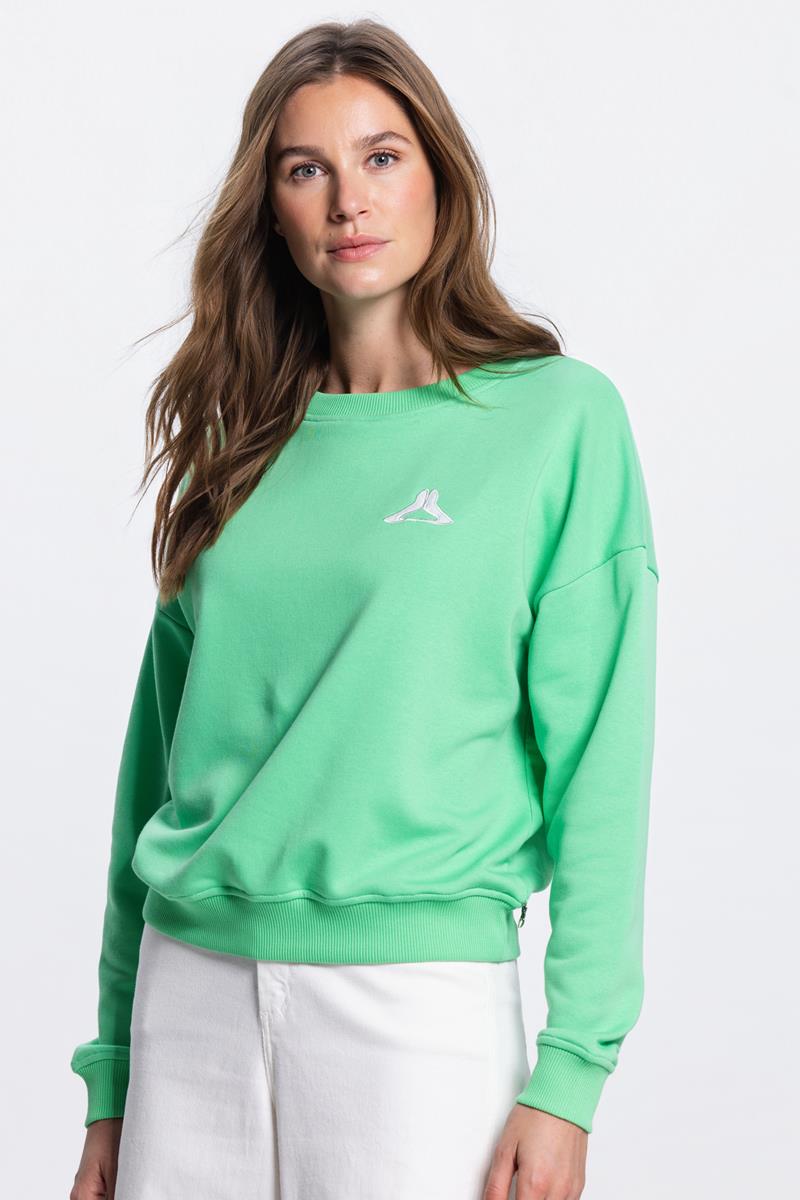 MURIEL LOGO SWEATER IN GROEN