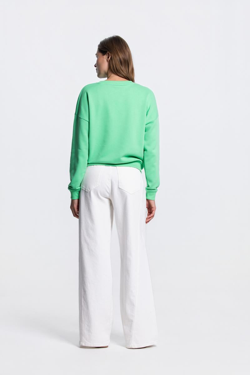 MURIEL LOGO SWEATER IN GROEN