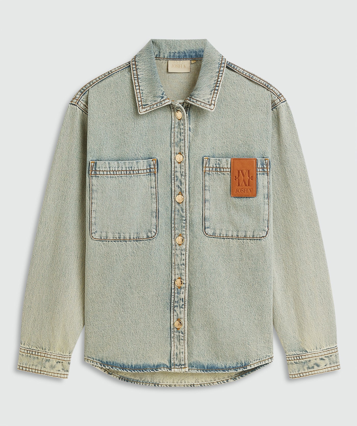 MYLESSA oversized denim blouse - light dirty denim