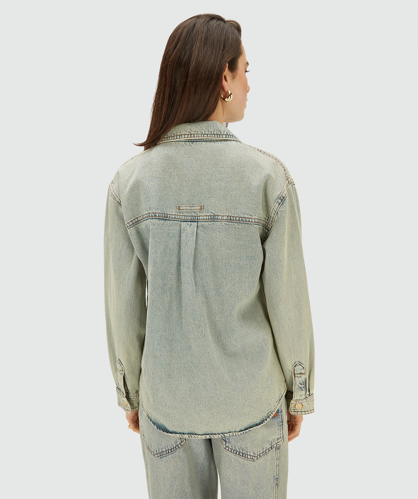 MYLESSA oversized denim blouse - light dirty denim