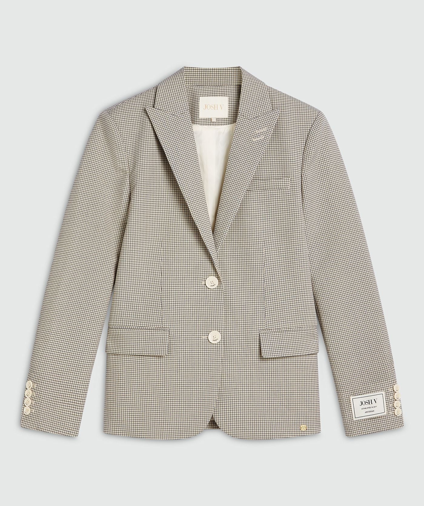 NICK oversized blazer - stone check