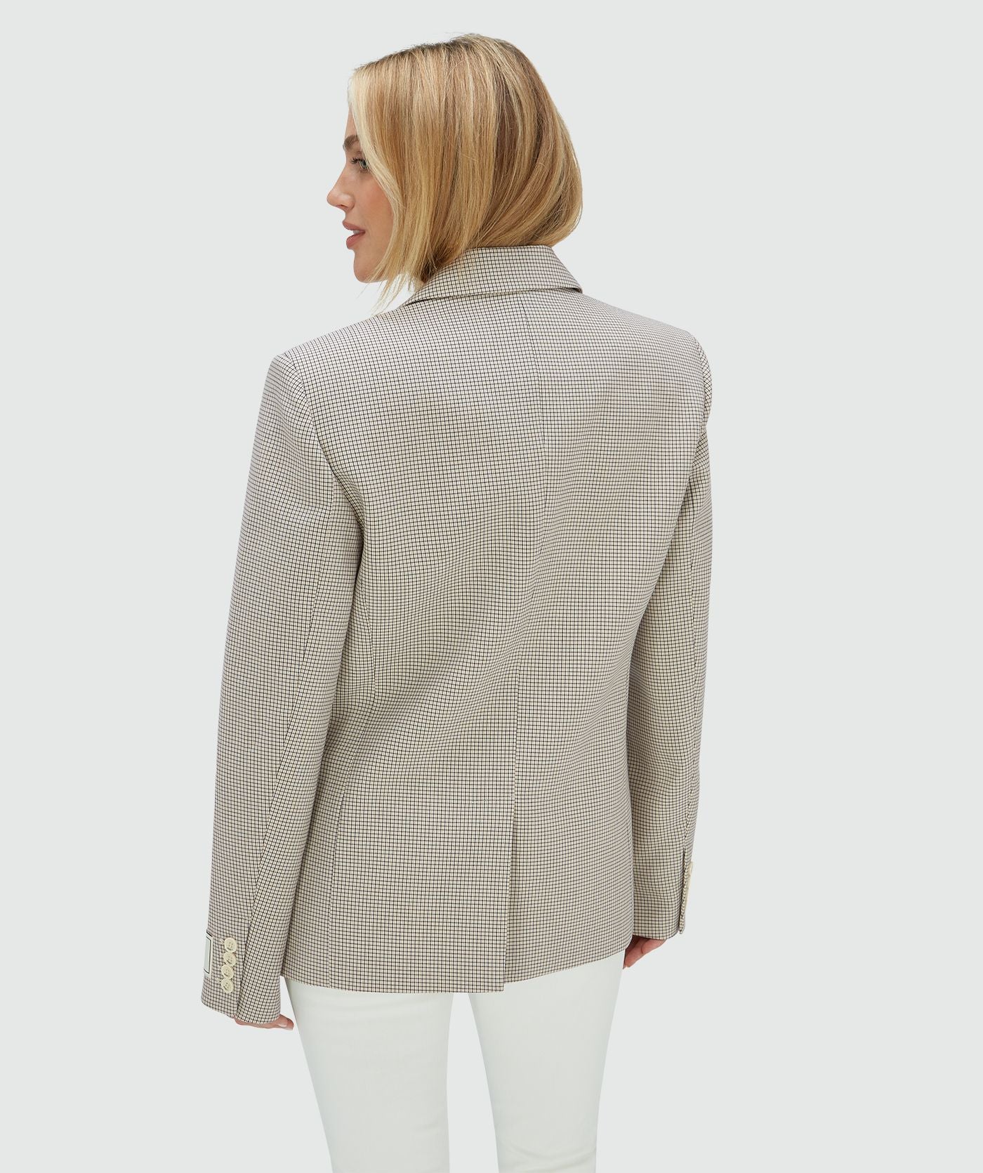 NICK oversized blazer - stone check