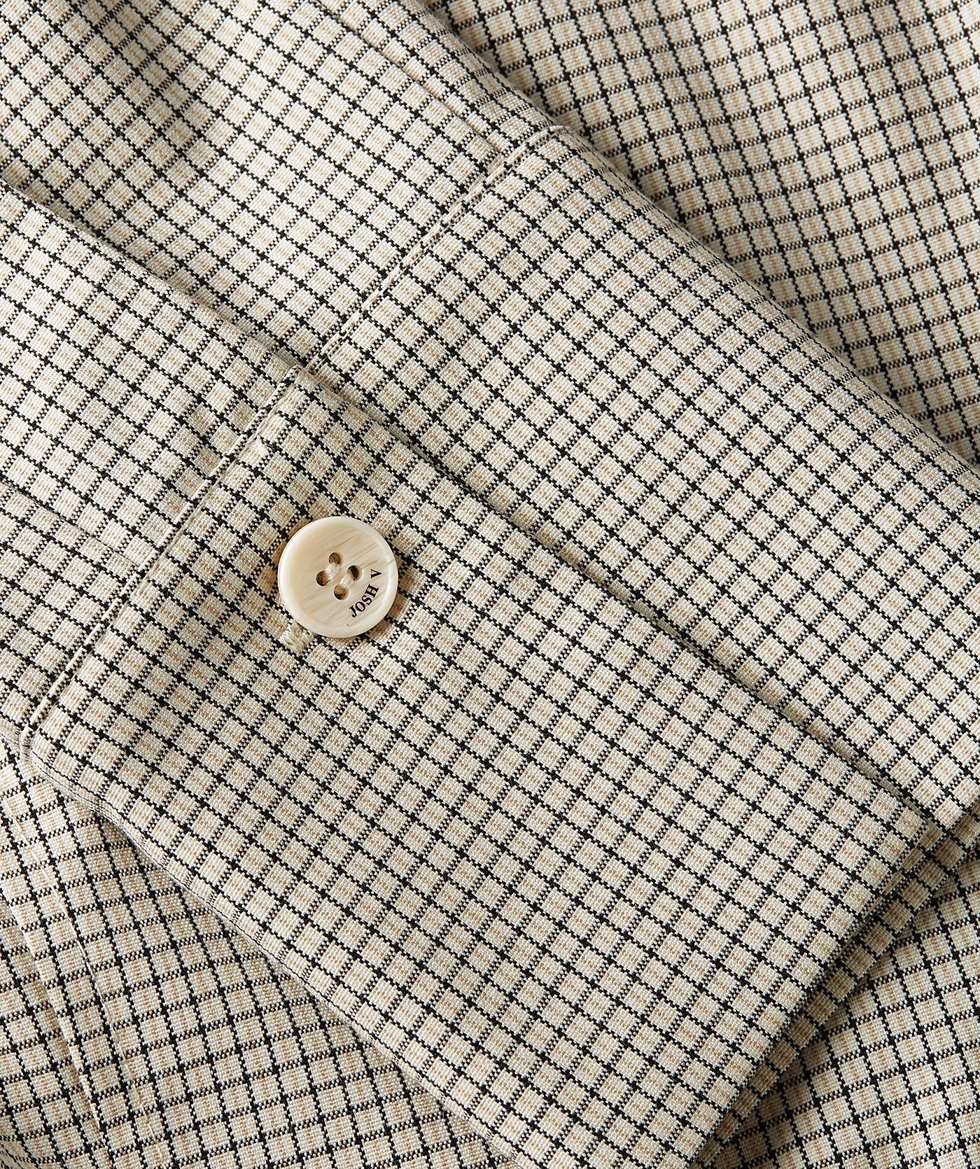 ARABELLA fitted blouse met schoudervullingen - stone check
