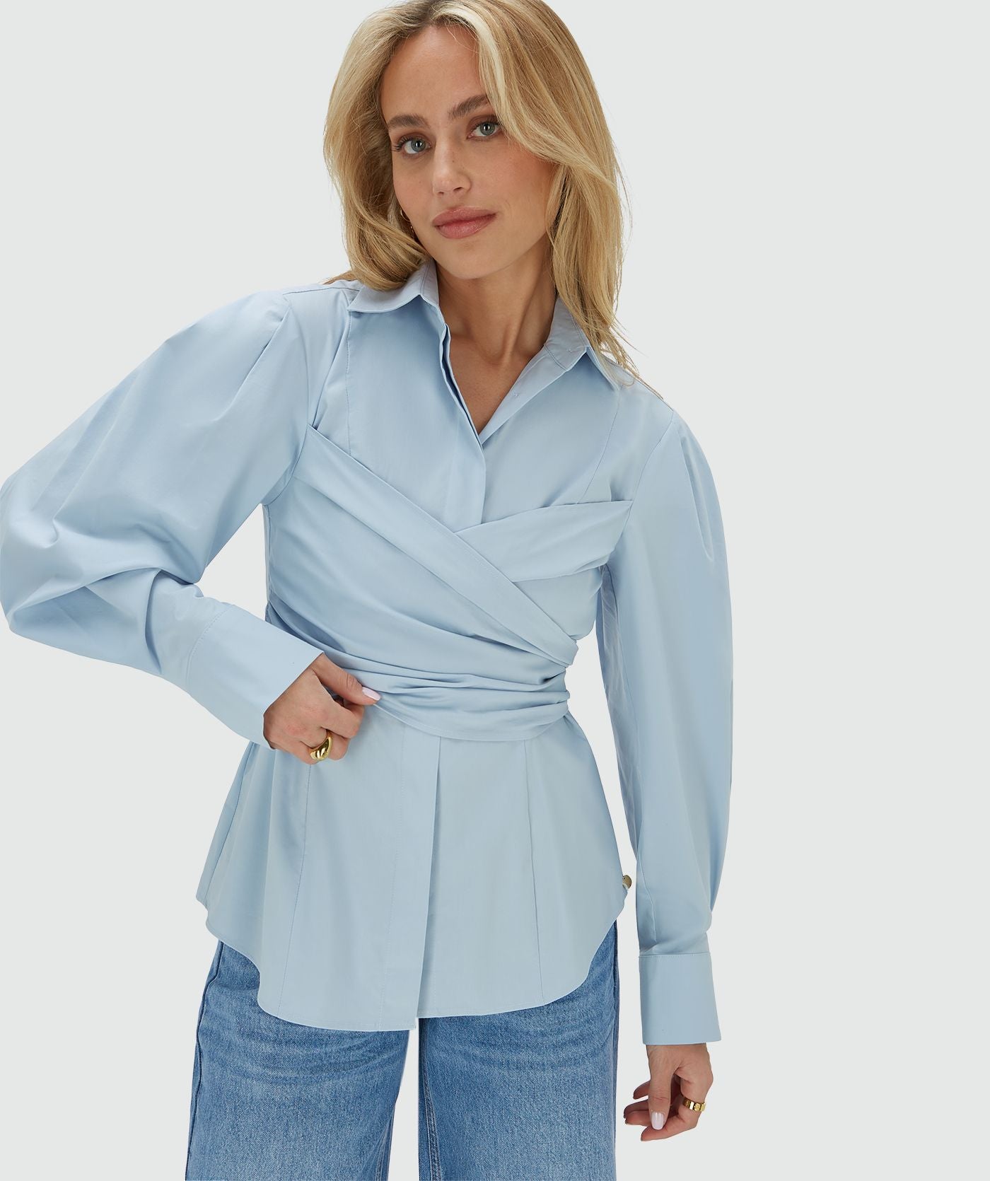 LUANN fitted blouse - fresh blue