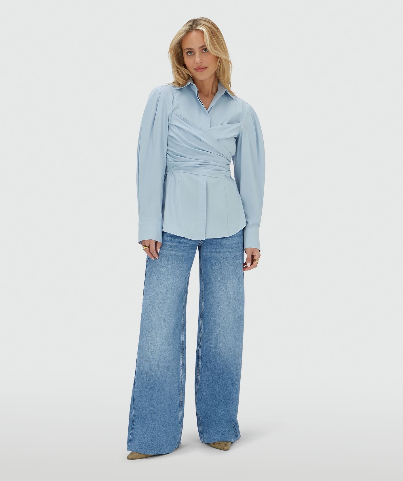 LUANN fitted blouse - fresh blue