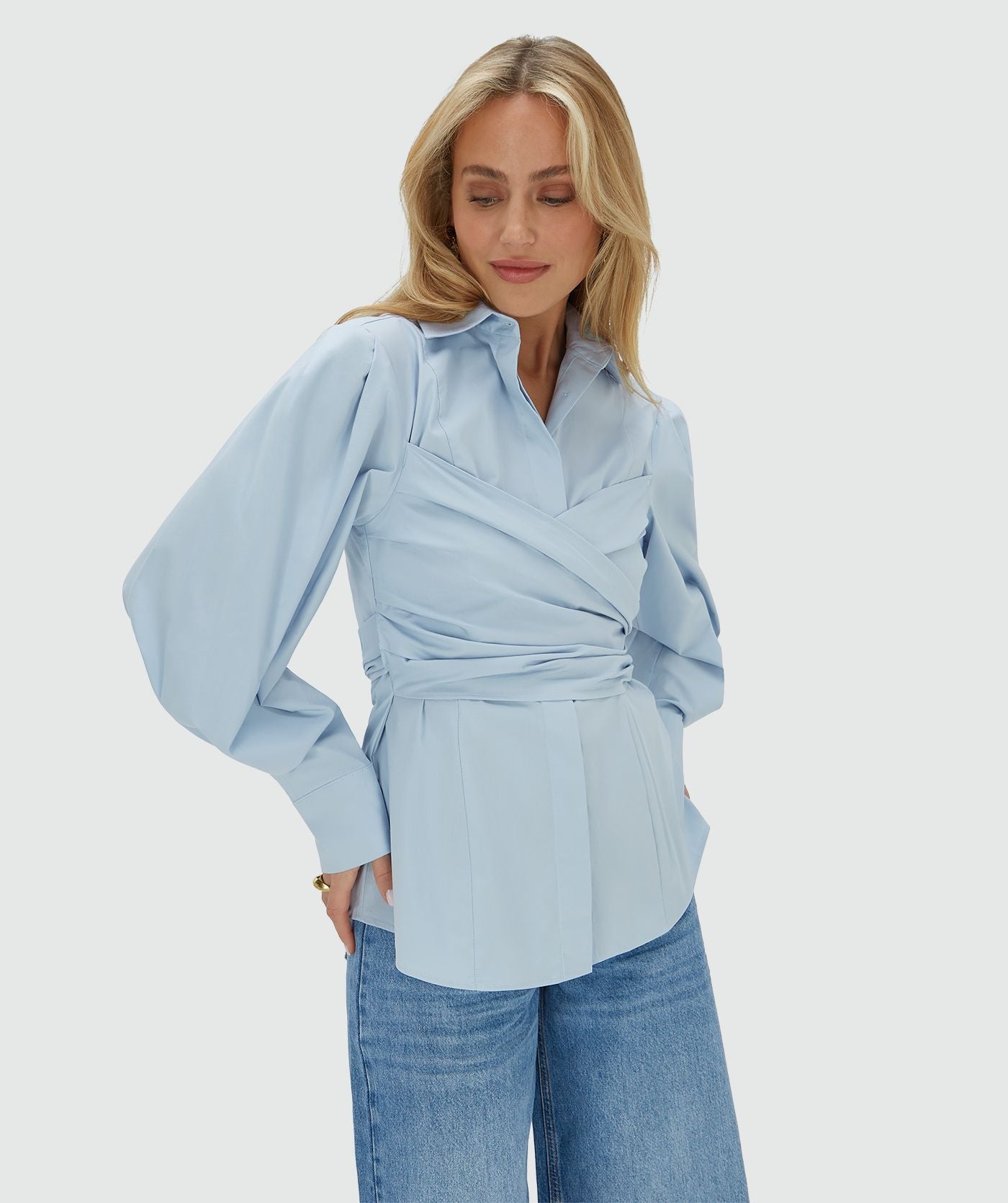 LUANN fitted blouse - fresh blue