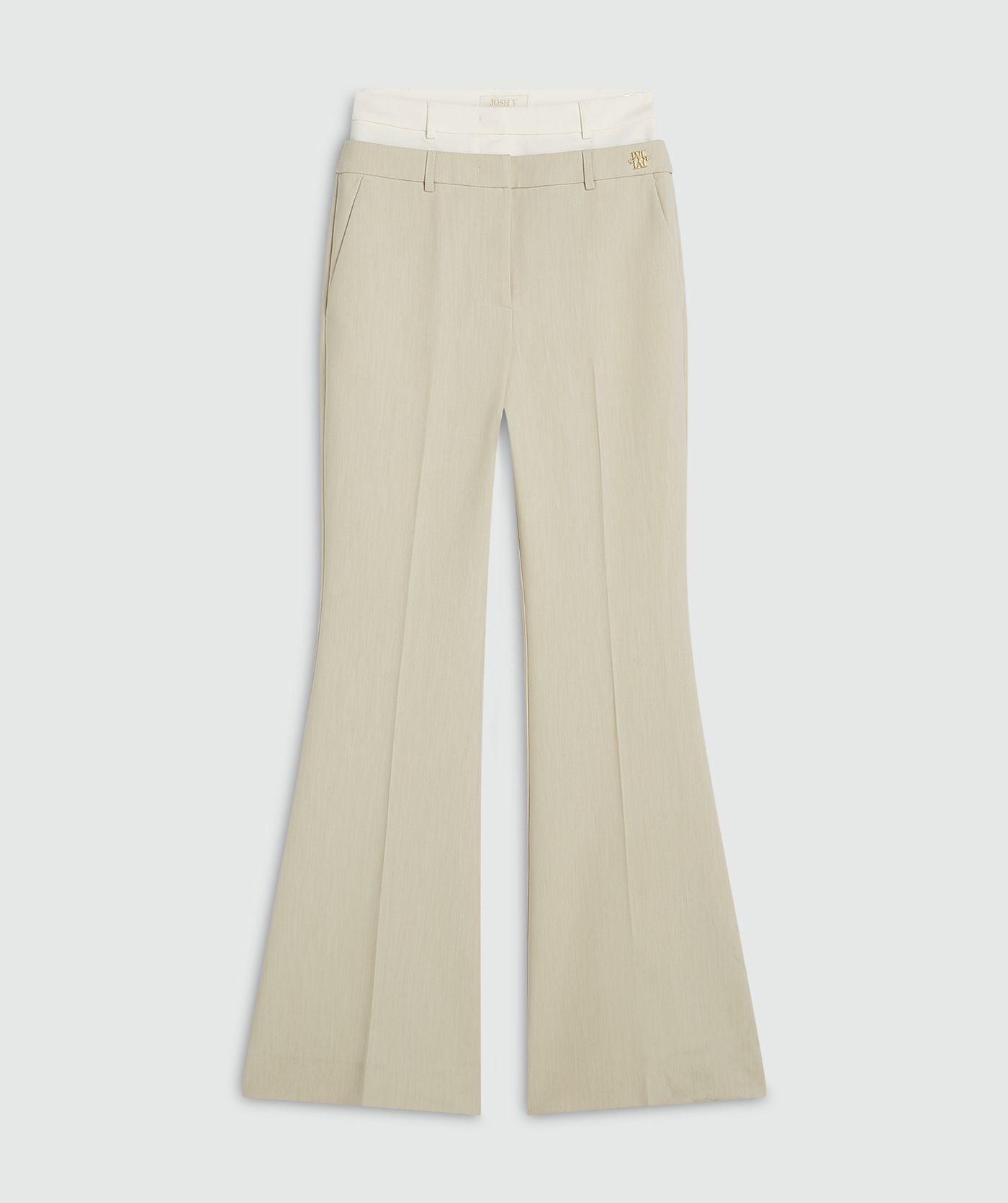 LIORA high rise flared pantalon - ecru melange