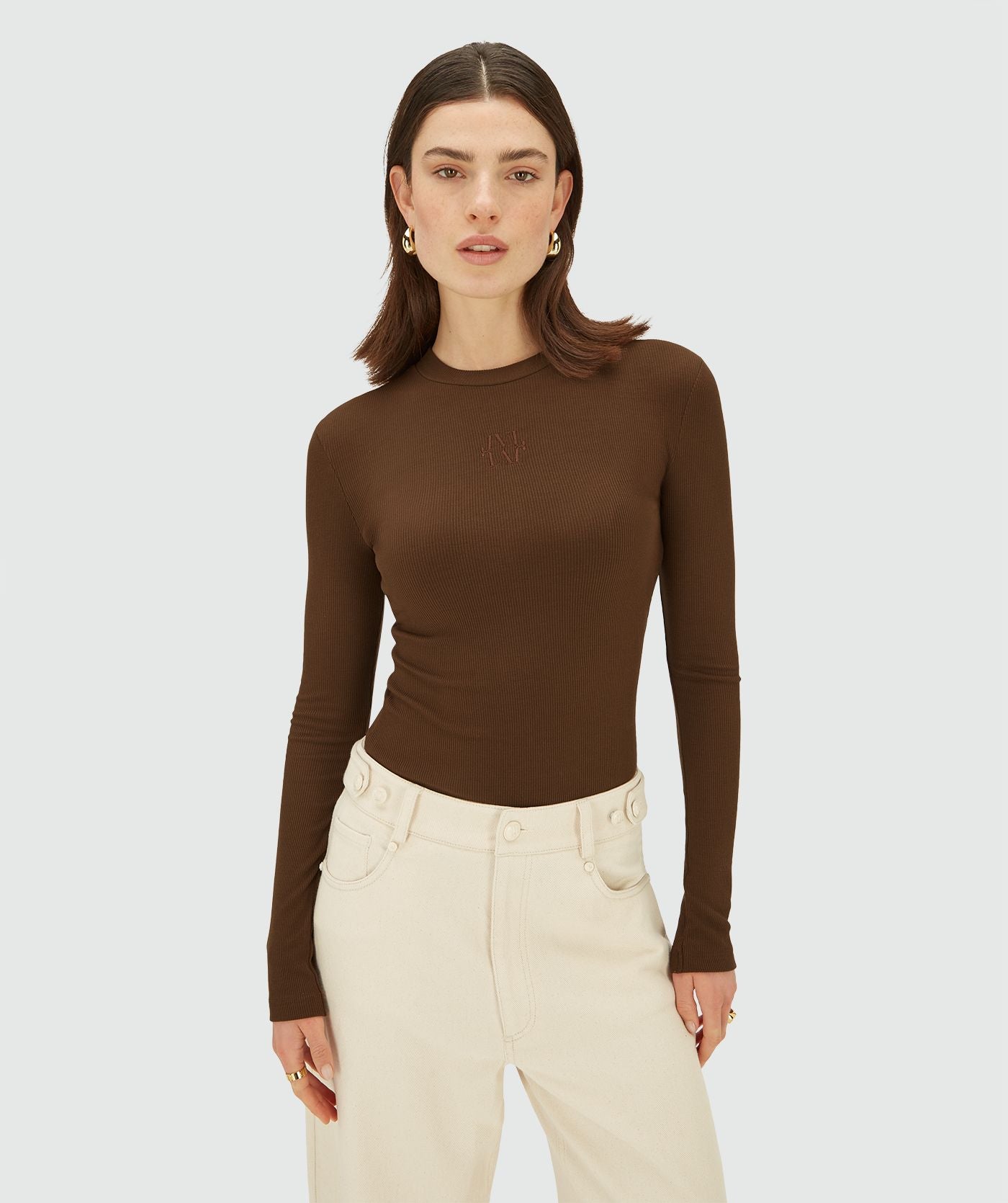 ATLAS super fitted top - brown