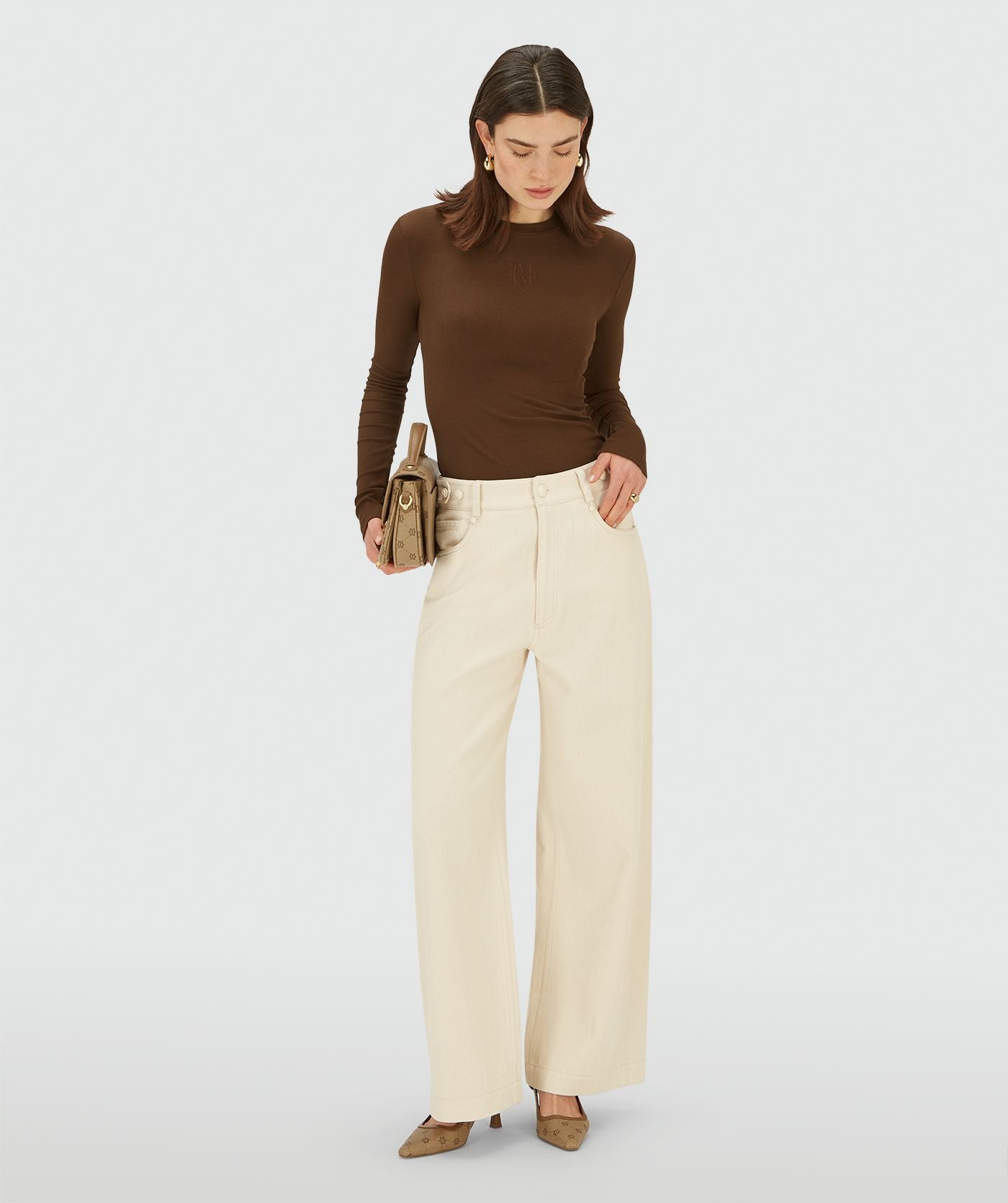 ATLAS super fitted top - brown