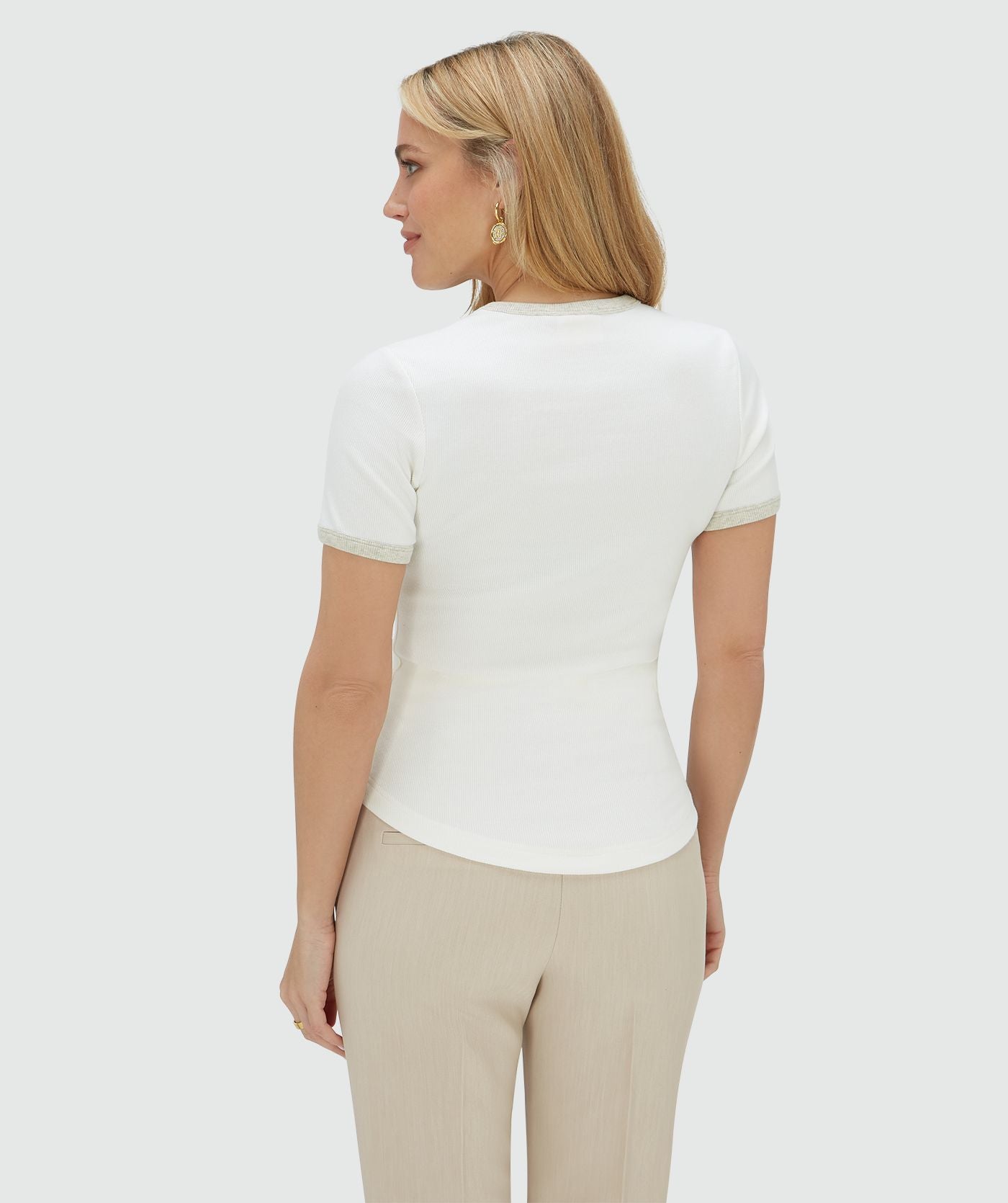CODY slim fit T-shirt met logo - off white