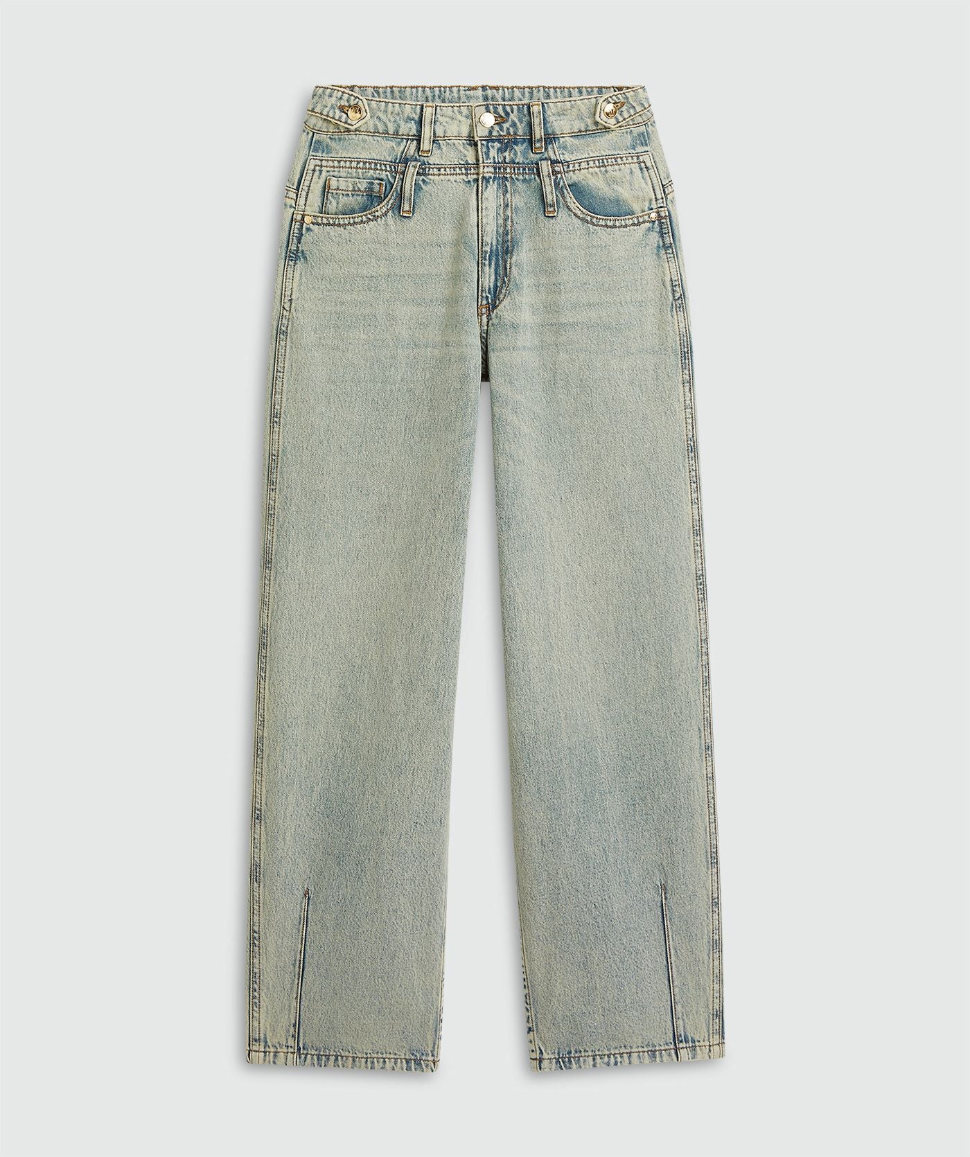LOUELLA mid rise wide leg jeans - light dirty denim