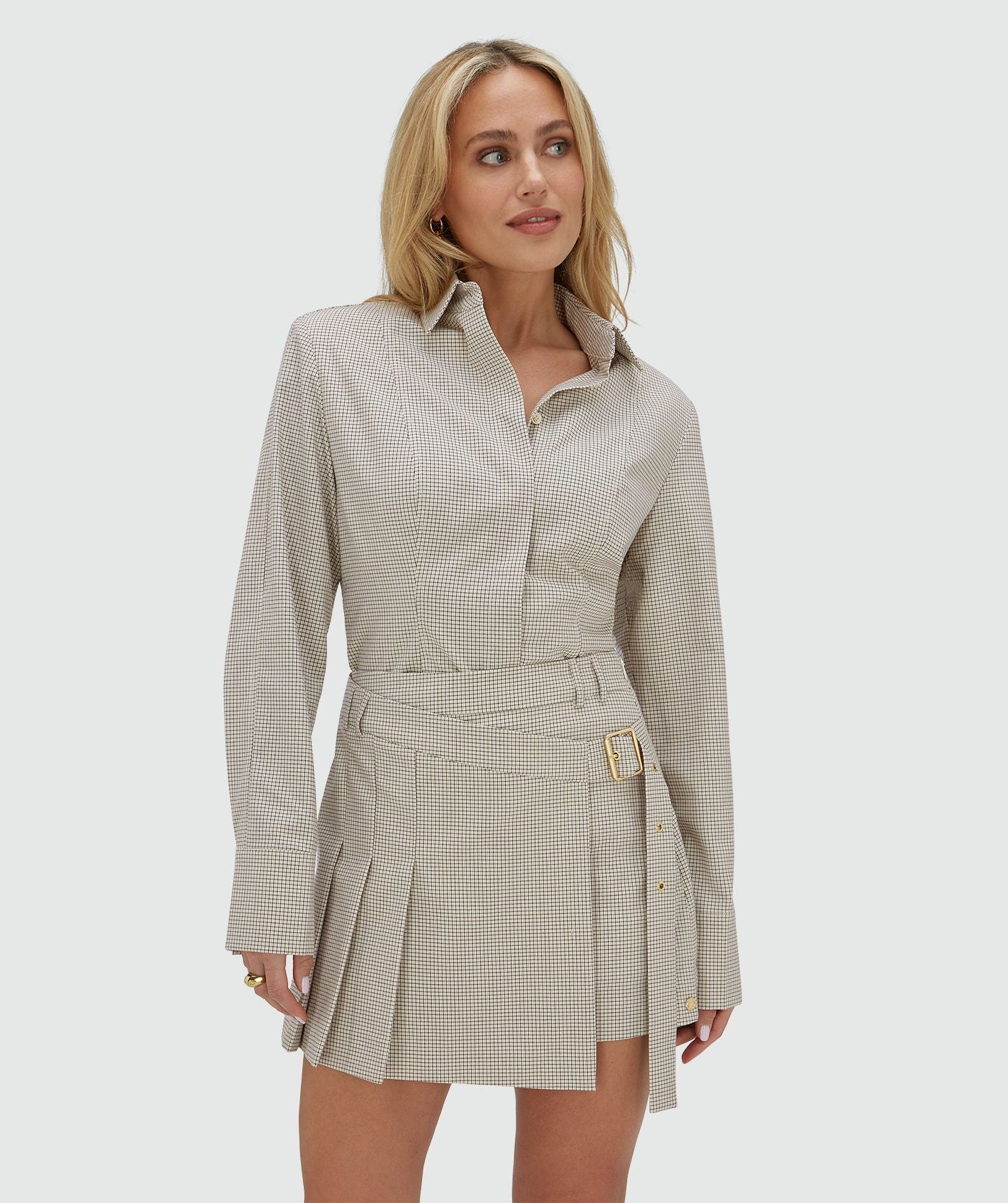 ISADEE mid rise skort - stone check