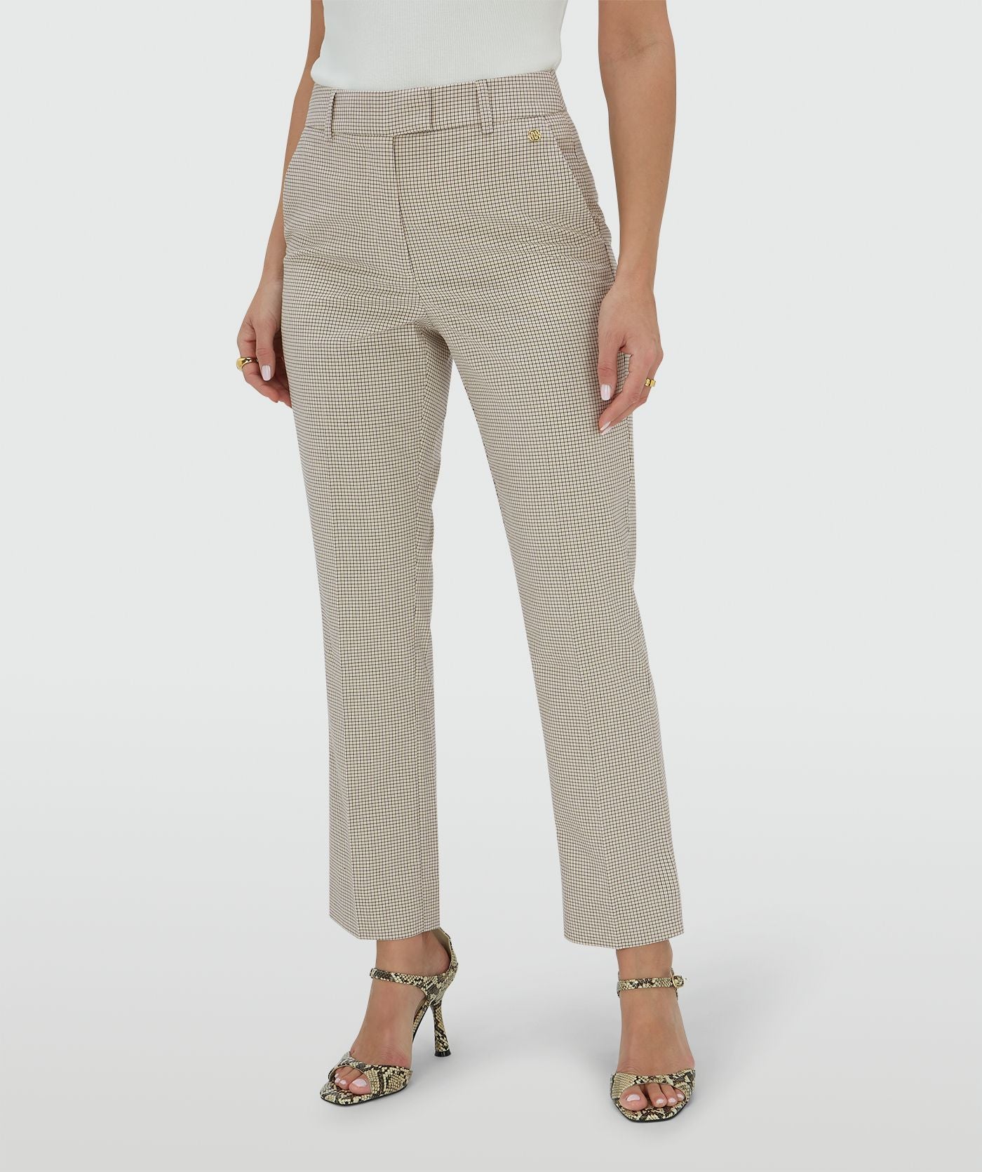 RYKER mid rise pantalon - stone check