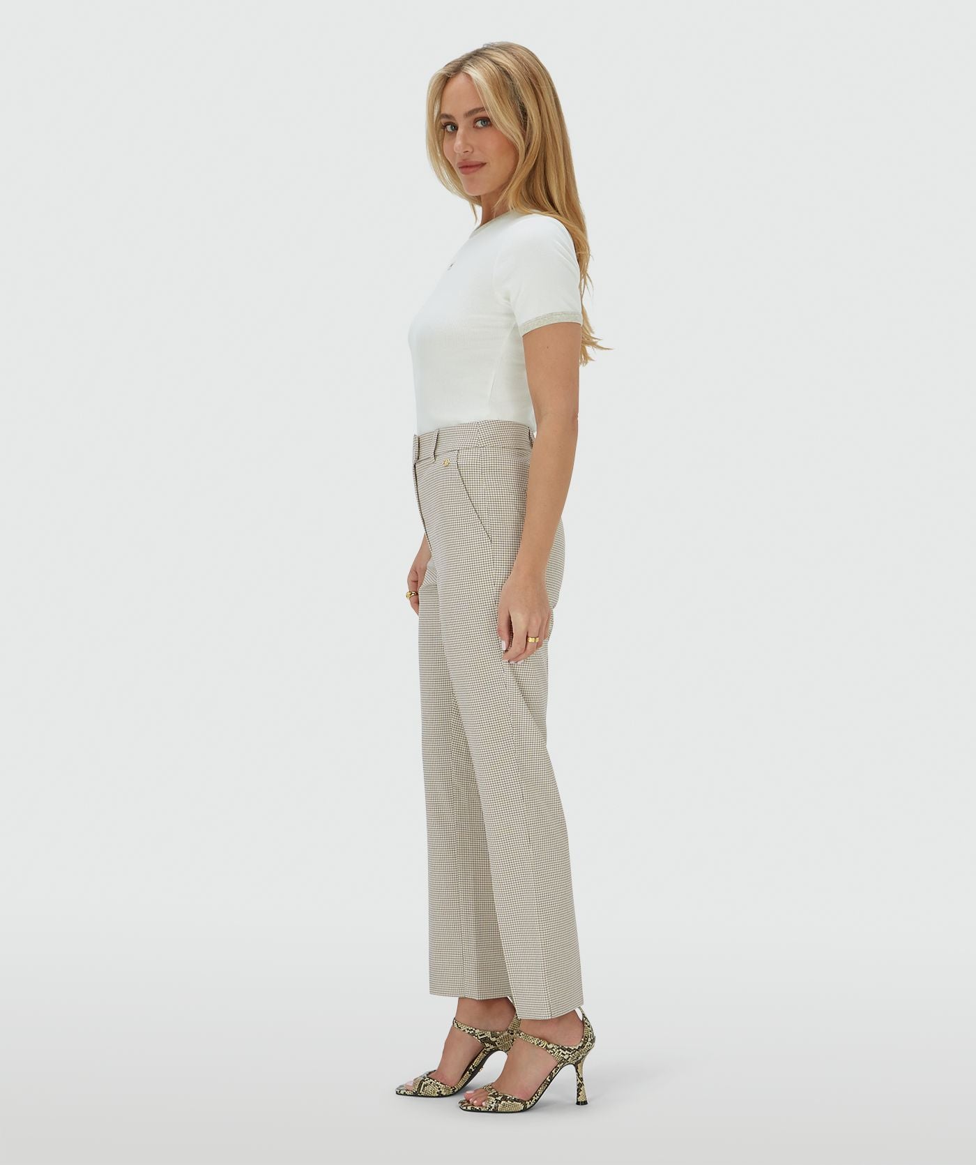 RYKER mid rise pantalon - stone check