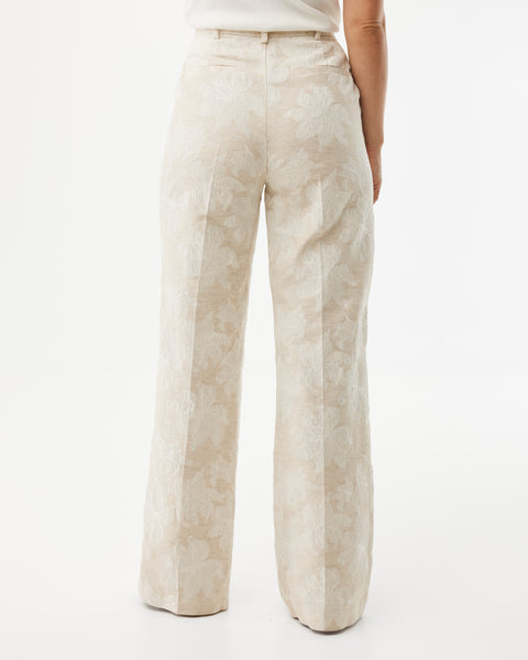 Mexx straight leg broek met bloemen jacquard