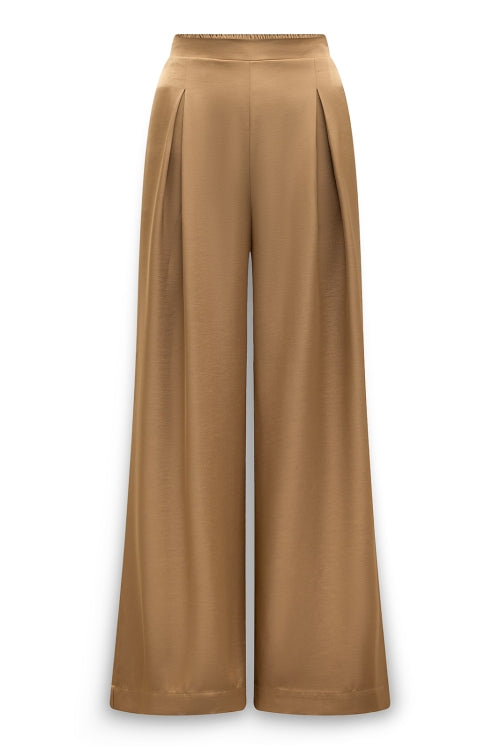 Rumi Satijnen bandplooipantalon