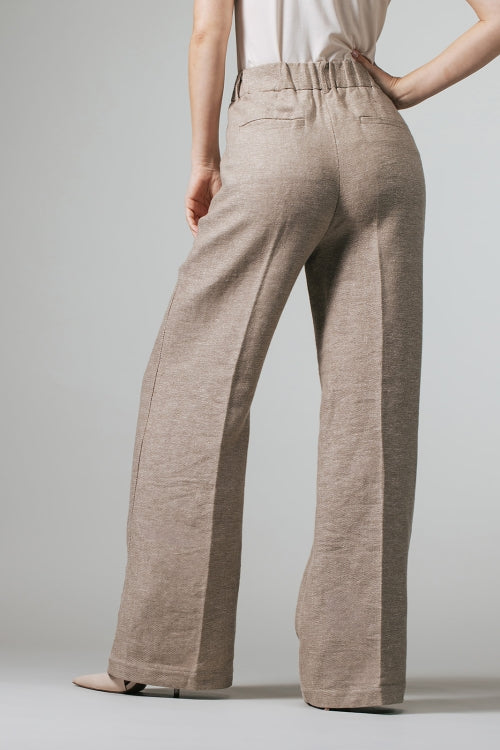 Roxanne Wijde pantalon met gouden glans