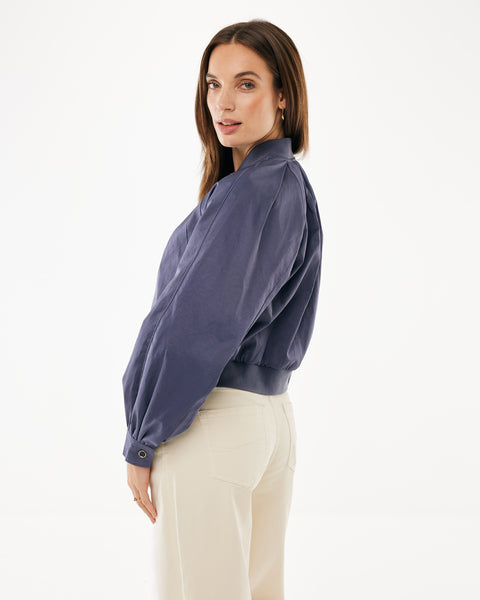 Cropped bomber mid blue