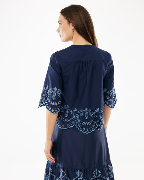 Poplin embroidery skirt