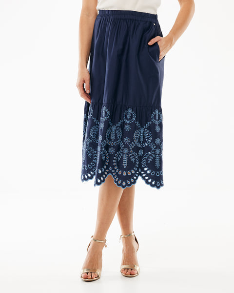 Poplin embroidery skirt