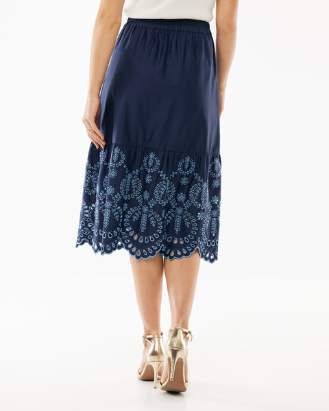Poplin embroidery skirt
