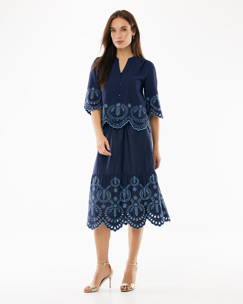 Poplin embroidery skirt